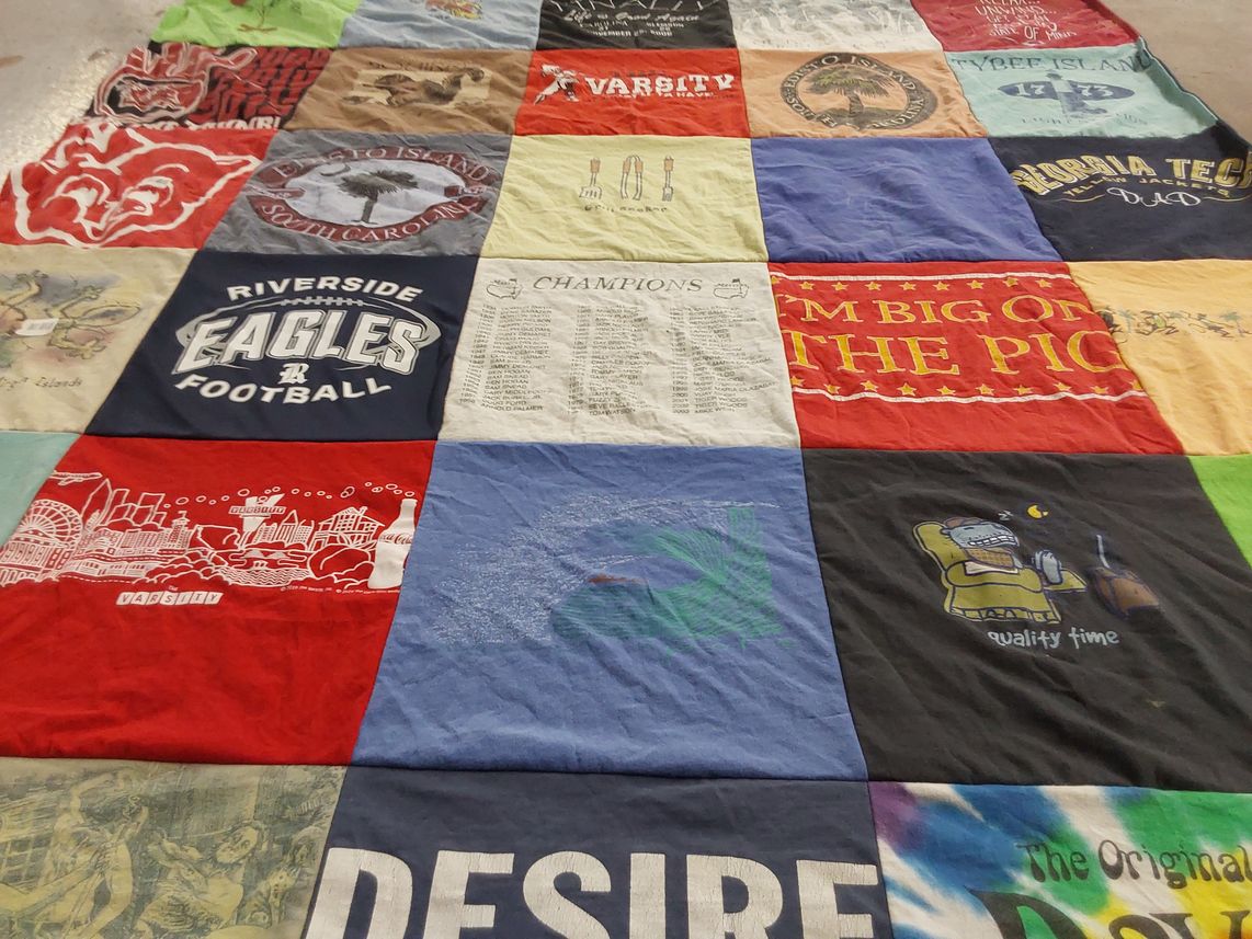 T-shirt quilt featuring riverside eagles by Constance from GA
