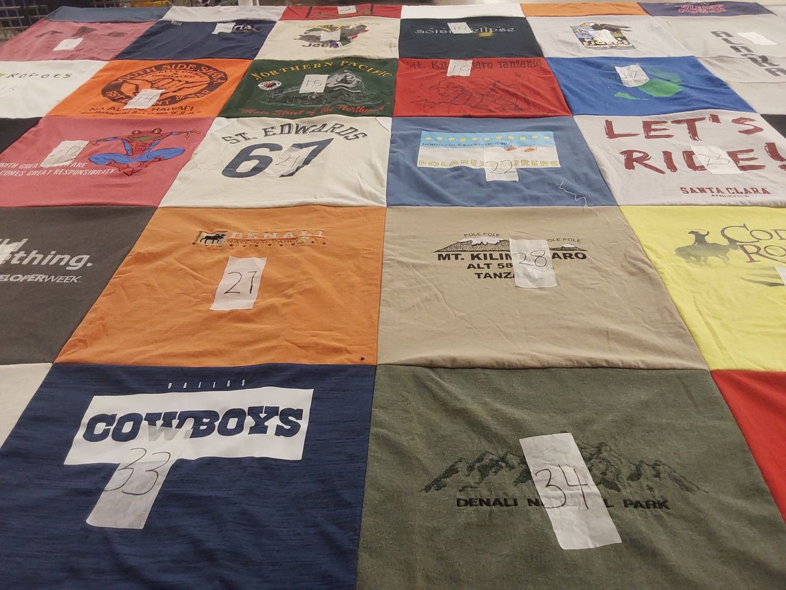 T-shirt quilt featuring dallas cowboys by Jeff from CA
