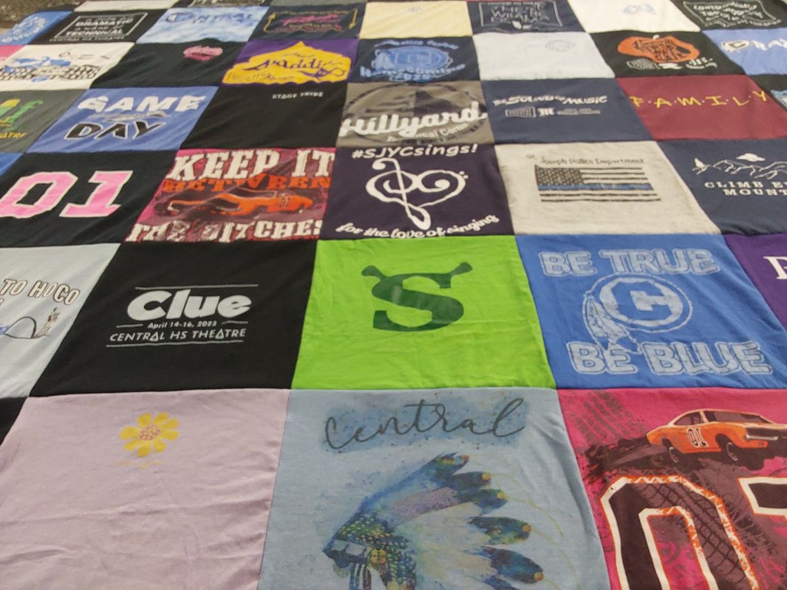 T-shirt quilt from central high school by Megan from MO