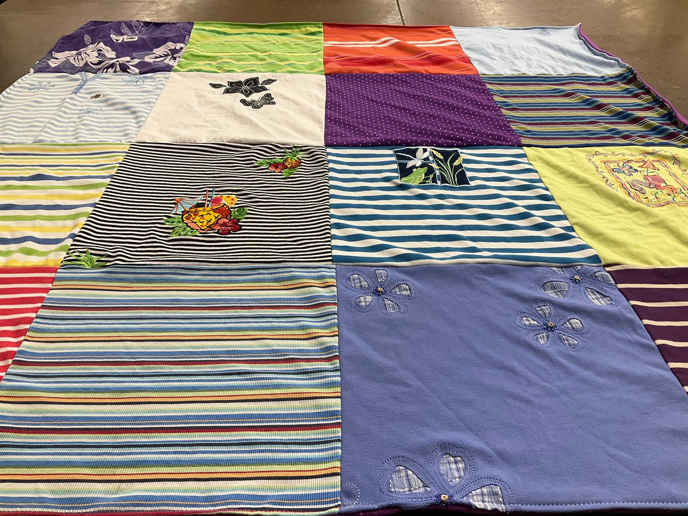 T-shirt quilt with sewing, quilting themes by Tammie from WI
