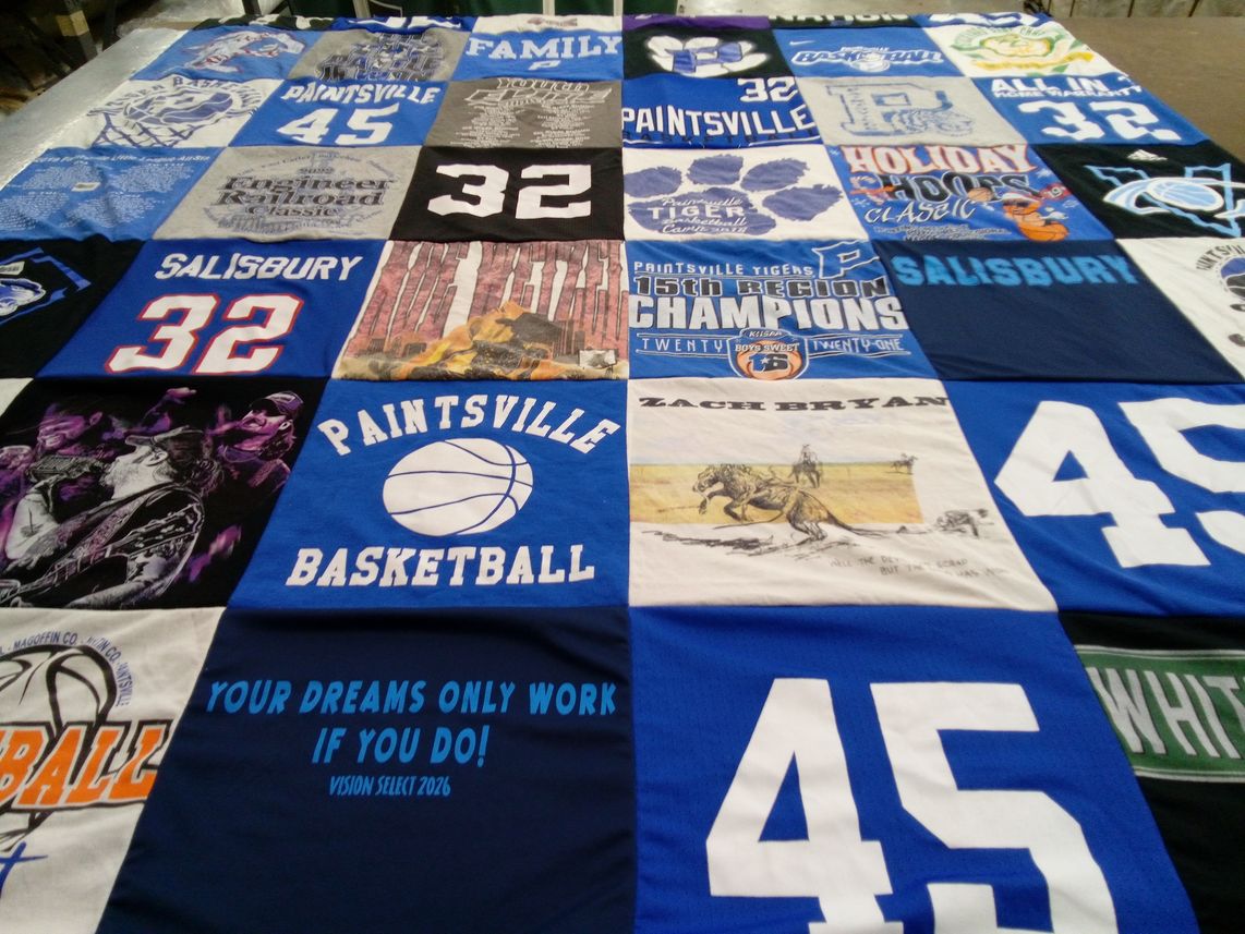 T-shirt quilt featuring paintsville tigers by Summer from KY