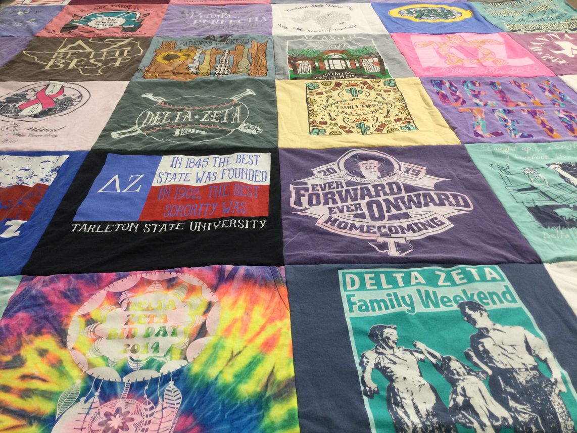 T-shirt quilt from tarleton state university by Sarah from TX