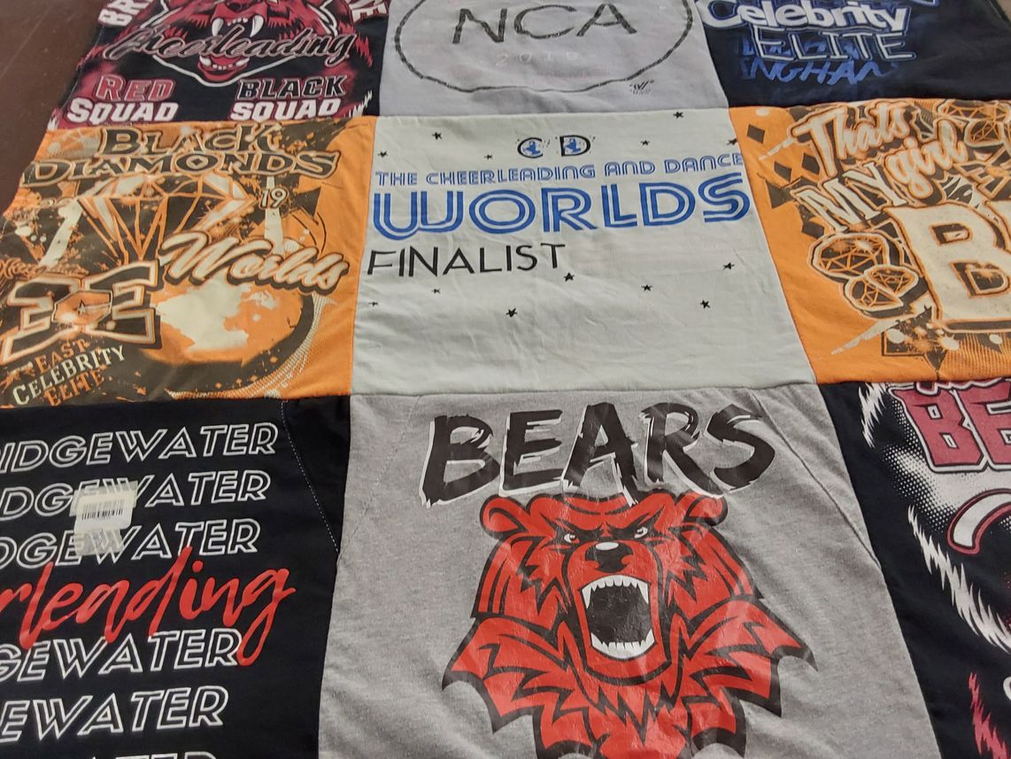 T-shirt quilt featuring black diamonds by sydni from FL