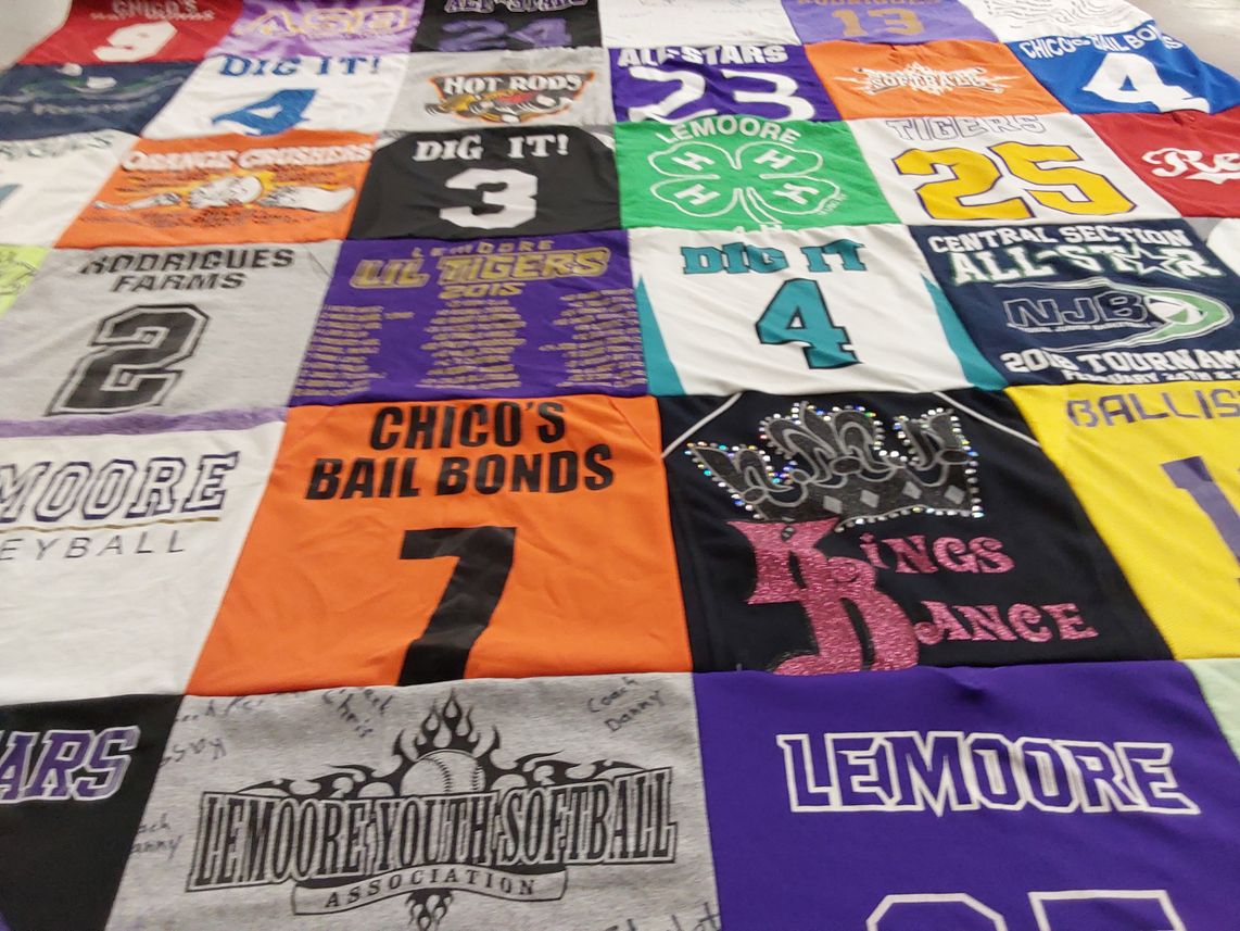 T-shirt quilt featuring lemoore tigers by Kami from CA
