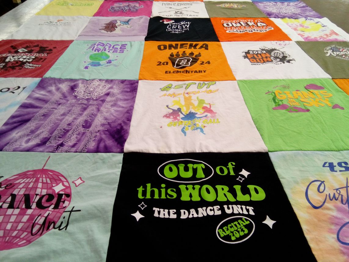 T-shirt quilt from oneka elementary by Michelle from MN