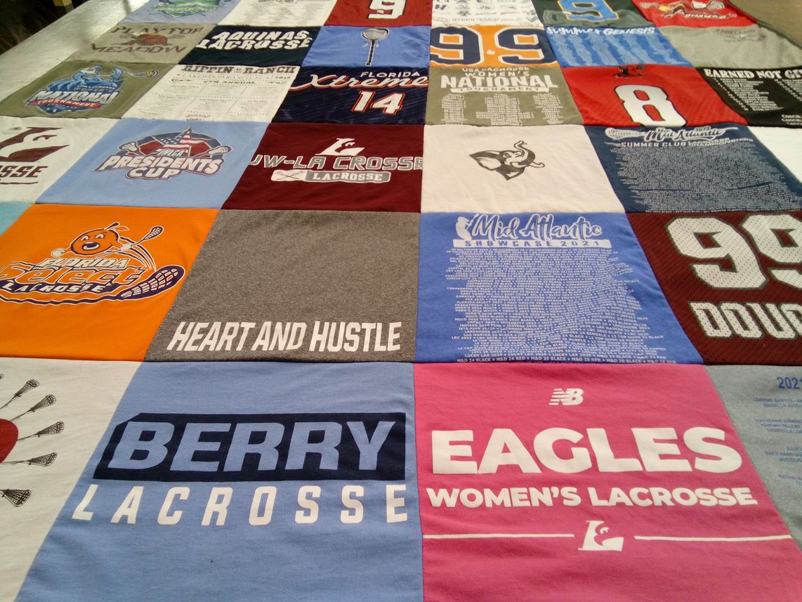 T-shirt quilt featuring eagles women's lacrosse by Sheri from FL