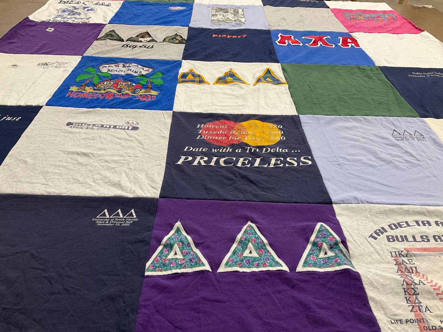 T-shirt quilt from university of south florida by Merissa from FL