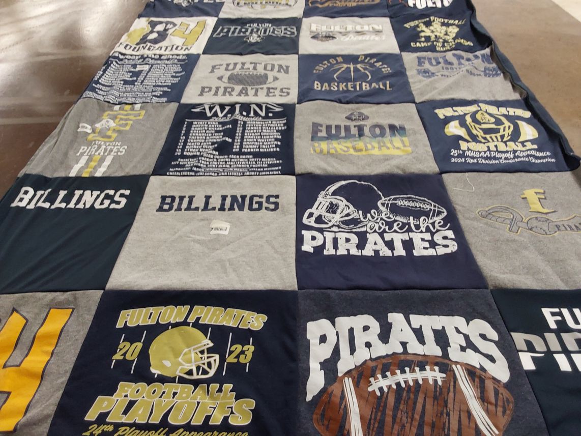 T-shirt quilt featuring fulton pirates by Michele  from MI