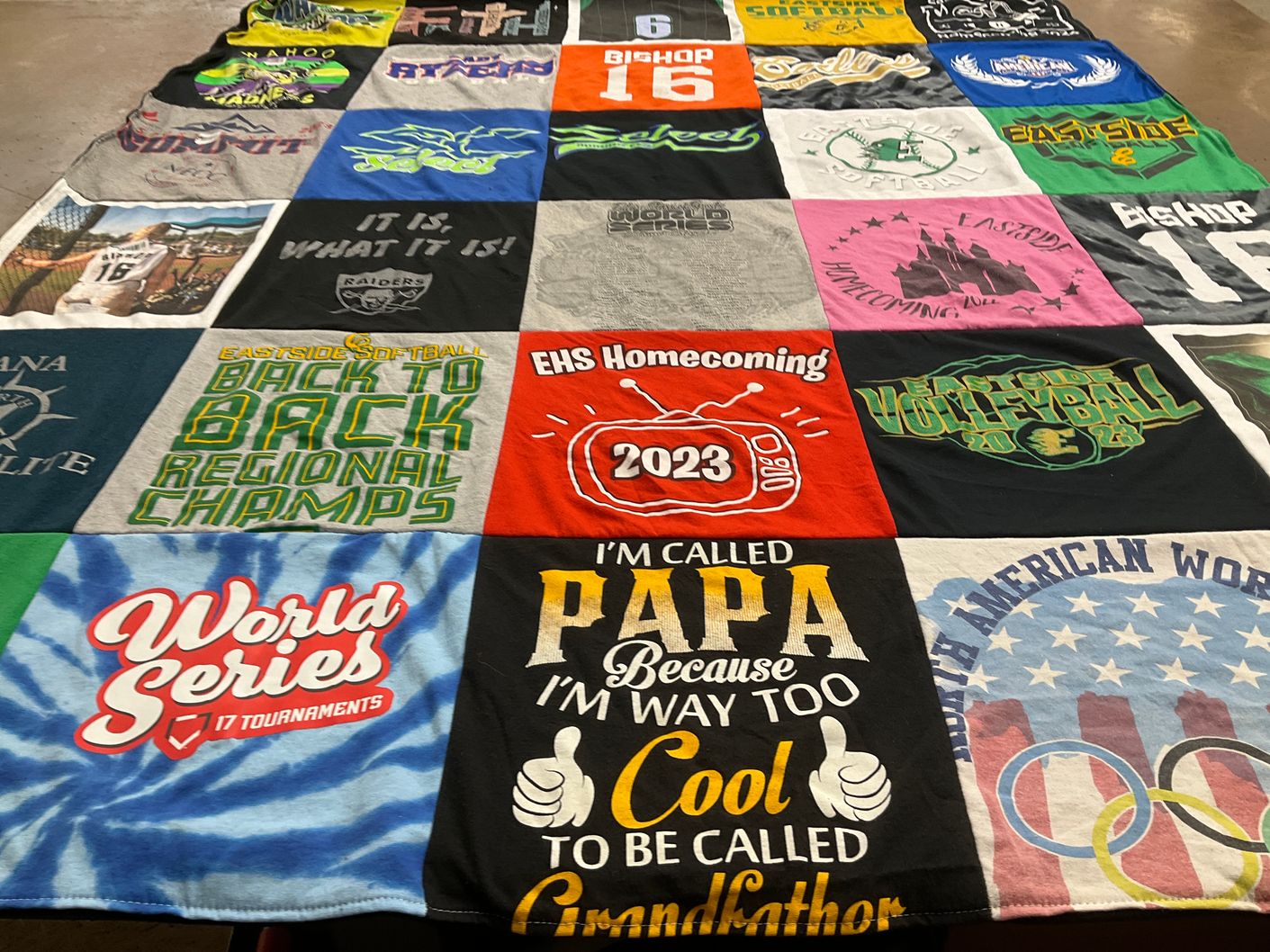 T-shirt quilt from eastside high school by Kyleigh from IN