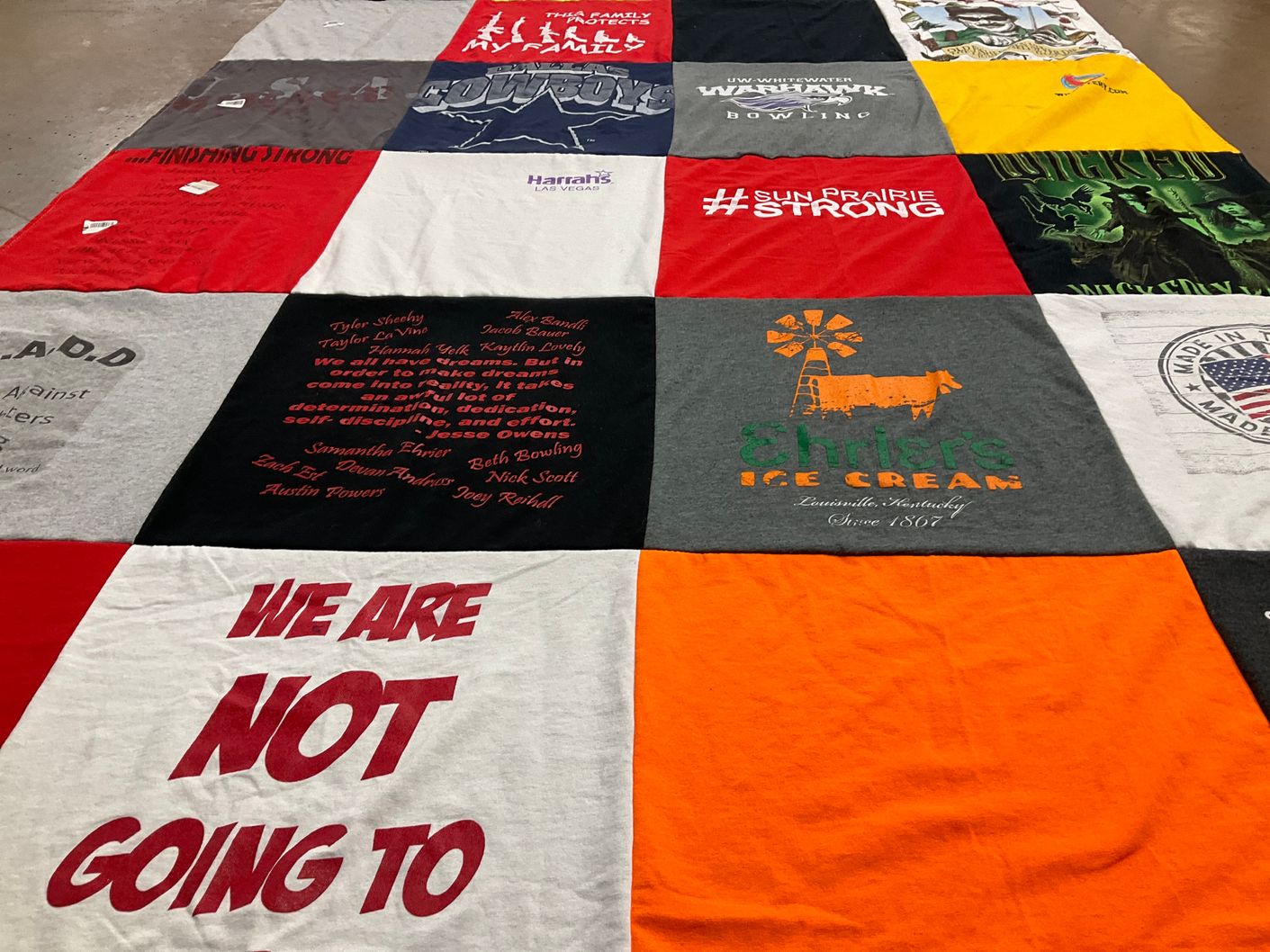 T-shirt quilt from university of wisconsin whitewater by robin from WI
