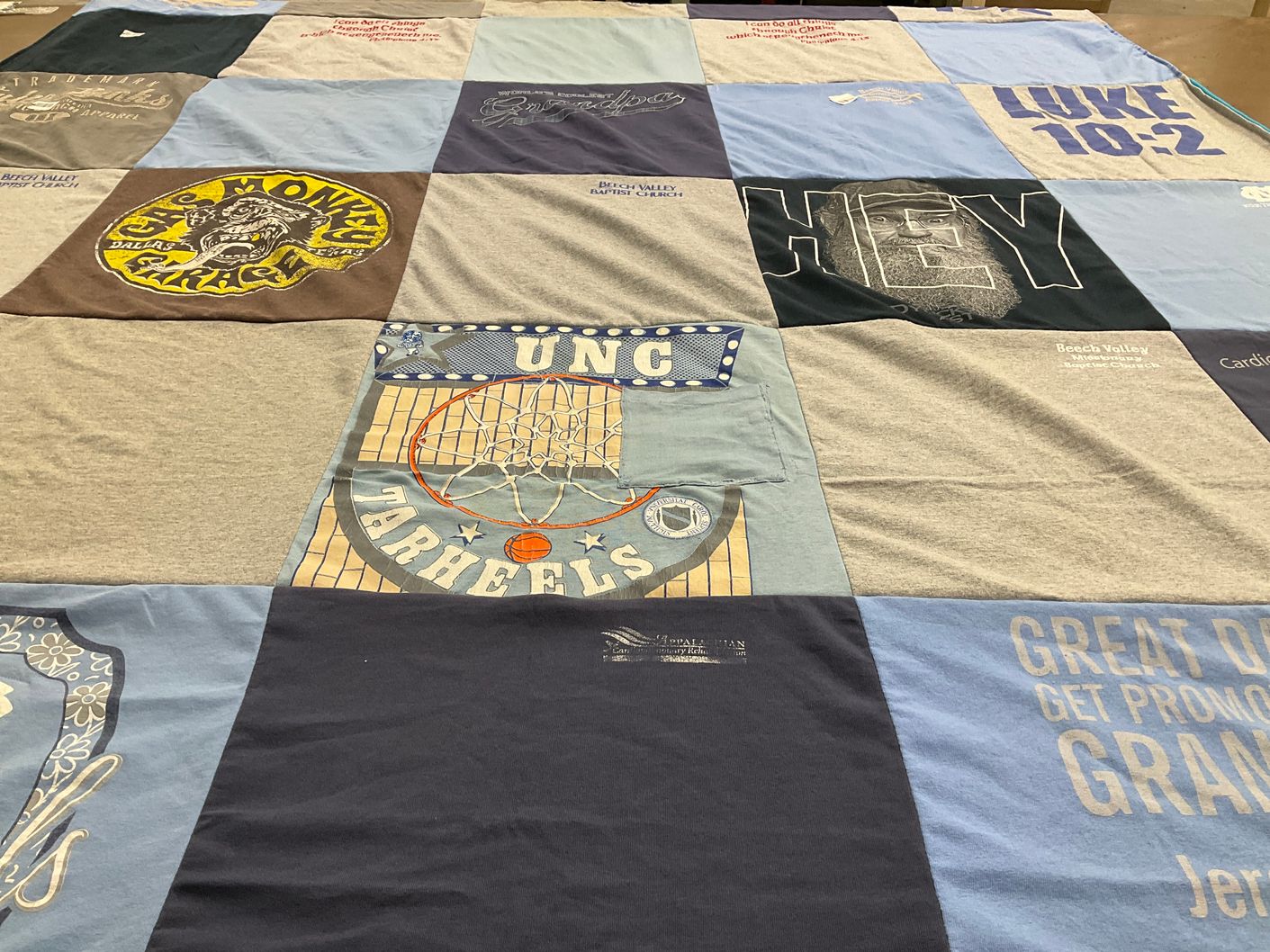 T-shirt quilt featuring unc tarheels by Phyllis from NC