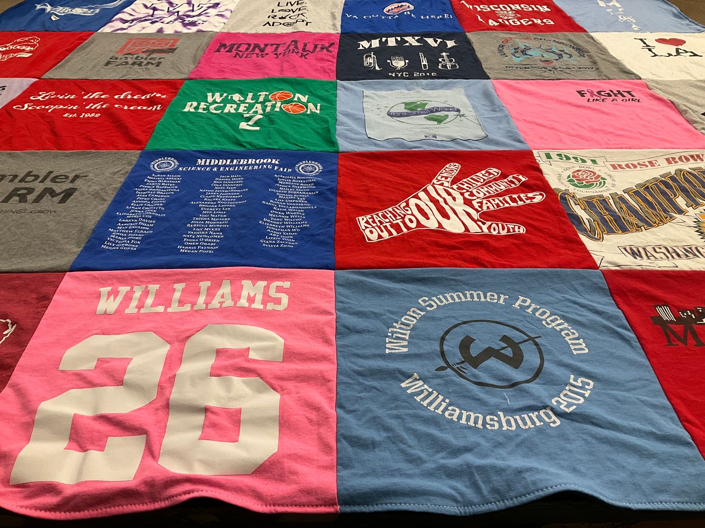 T-shirt quilt from williams college by Lisa from CT