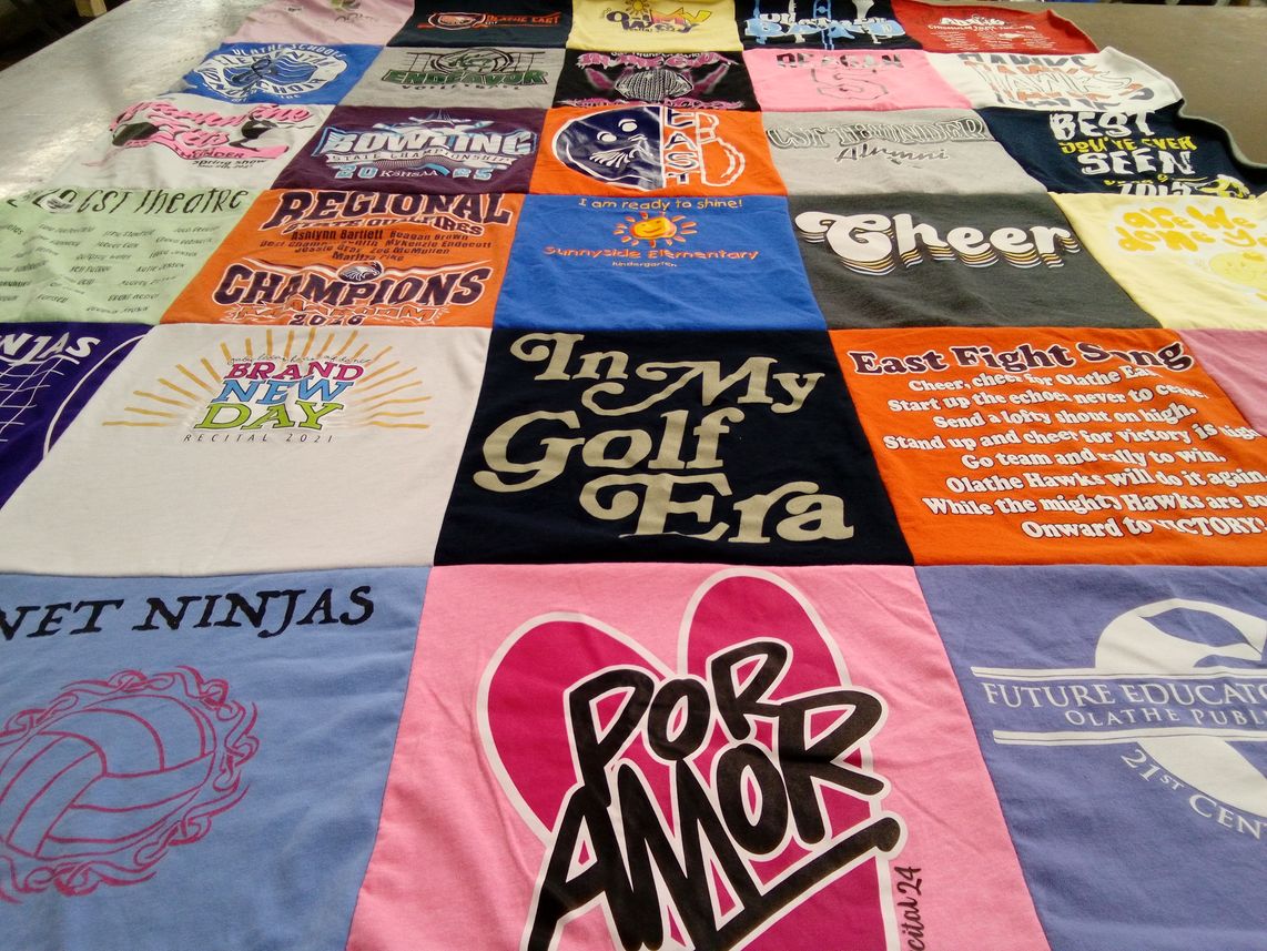 T-shirt quilt featuring olathe hawks by Paul from KS