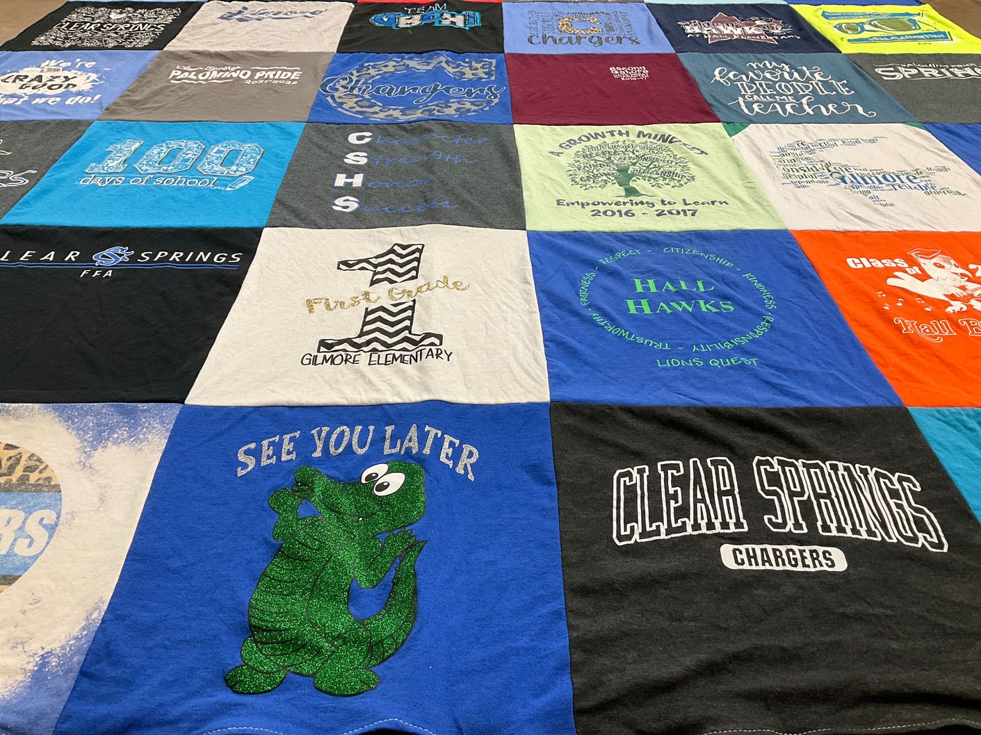 T-shirt quilt featuring clear springs chargers, hall hawks by Rebekah from TX