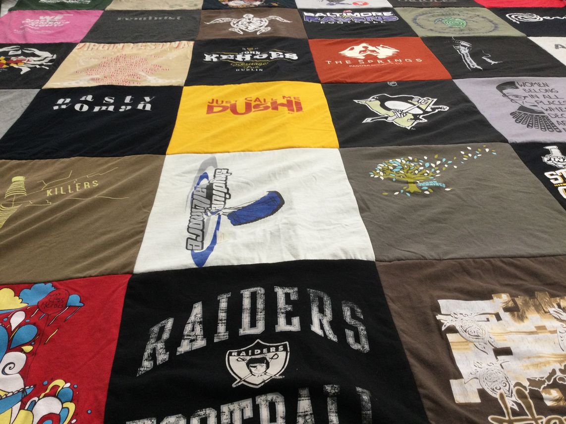 T-shirt quilt featuring raiders football by Alisha from NJ