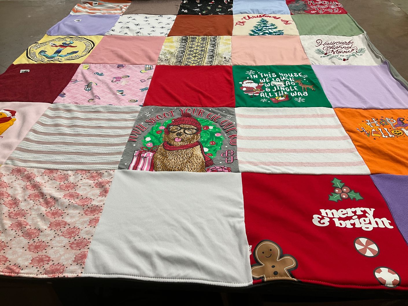 T-shirt quilt with holidays, christmas themes by Tammy from NC