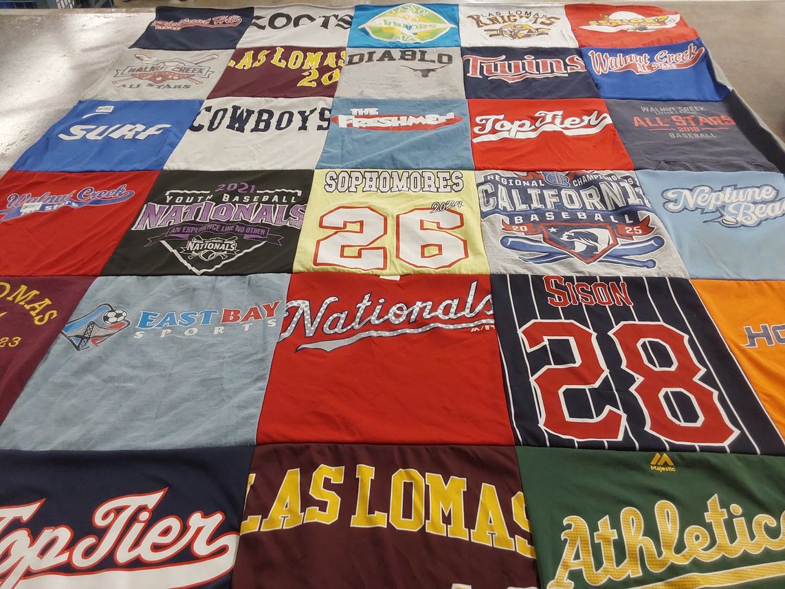 T-shirt quilt featuring sison baseball team by Nina from CA