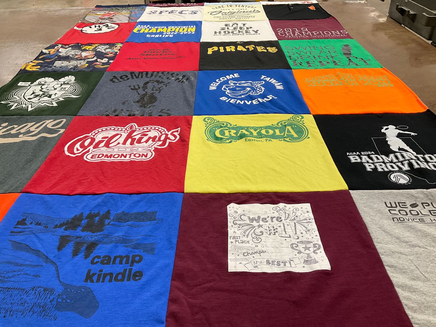 T-shirt quilt featuring oil kings, pirates by Terra-Lee from AB