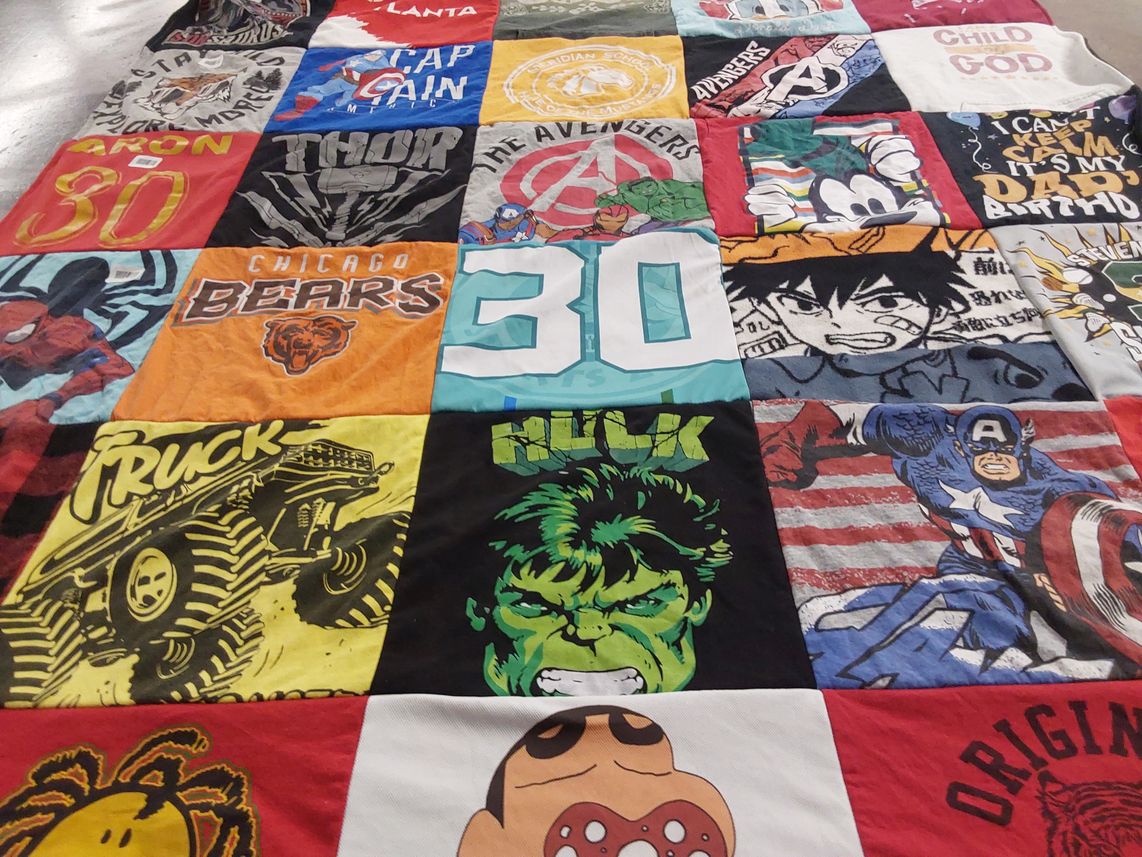 T-shirt quilt featuring chicago bears by Chinnu from IL