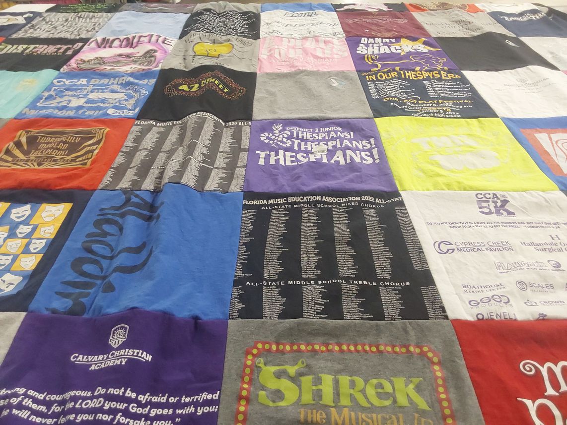 T-shirt quilt from calvary christian academy by Elena from FL