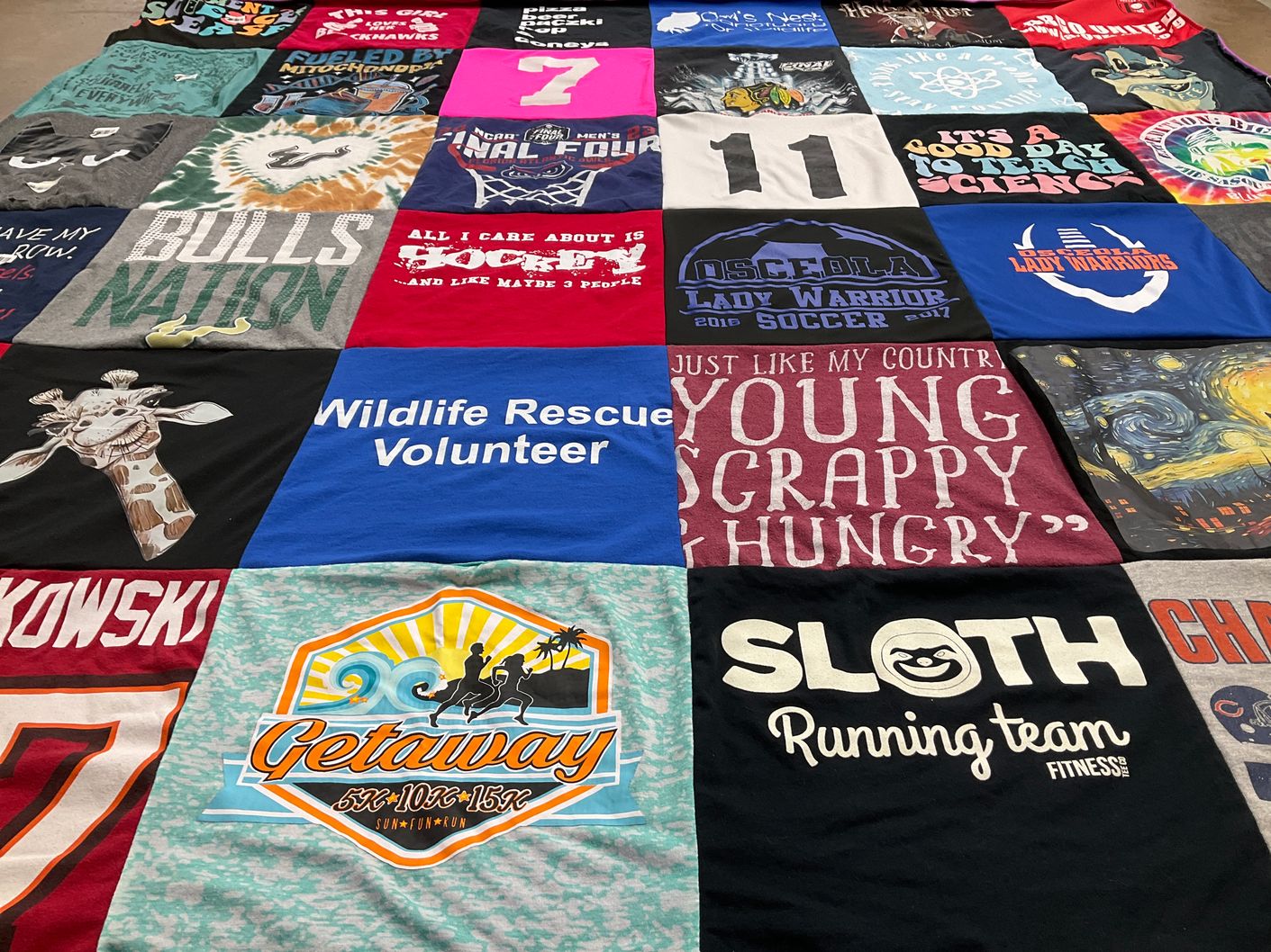 T-shirt quilt featuring osceola lady warriors soccer by Shari from FL