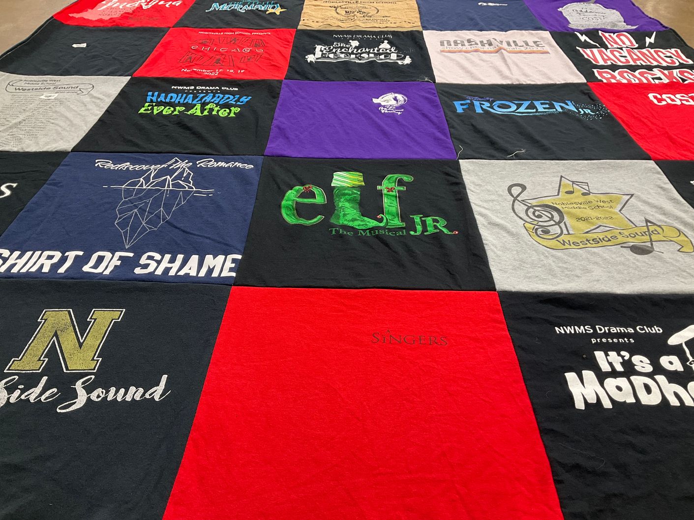 T-shirt quilt featuring westside sound by Stacy from IN