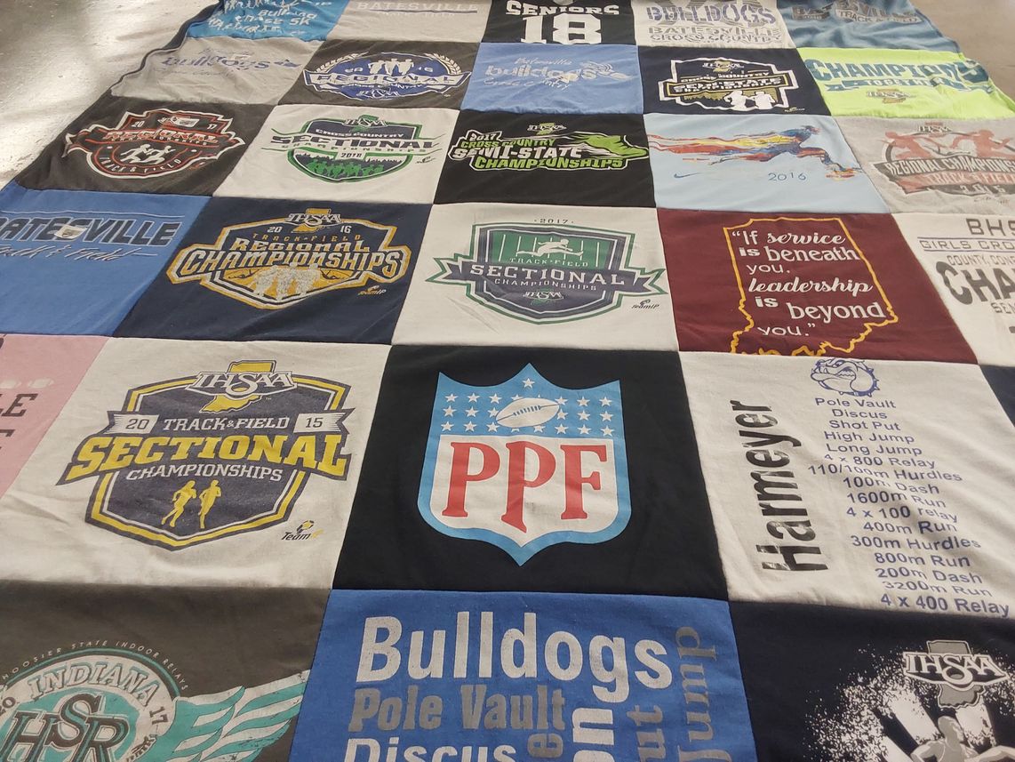 T-shirt quilt featuring batesville high school bulldogs by Haylee from IN