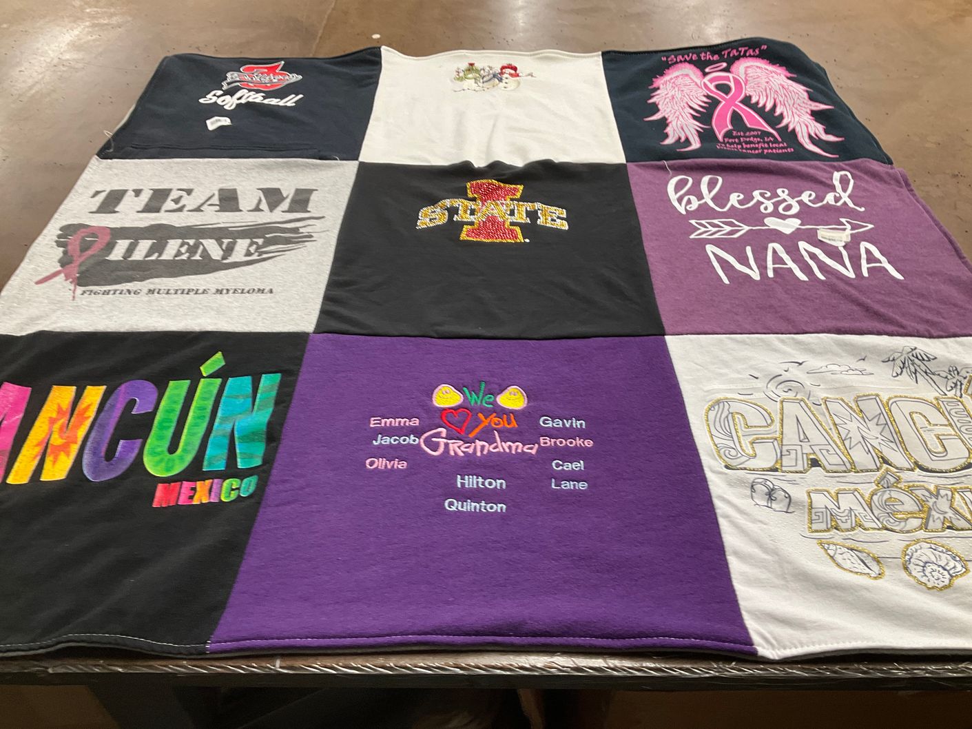 T-shirt quilt from iowa state university by Angie from IA