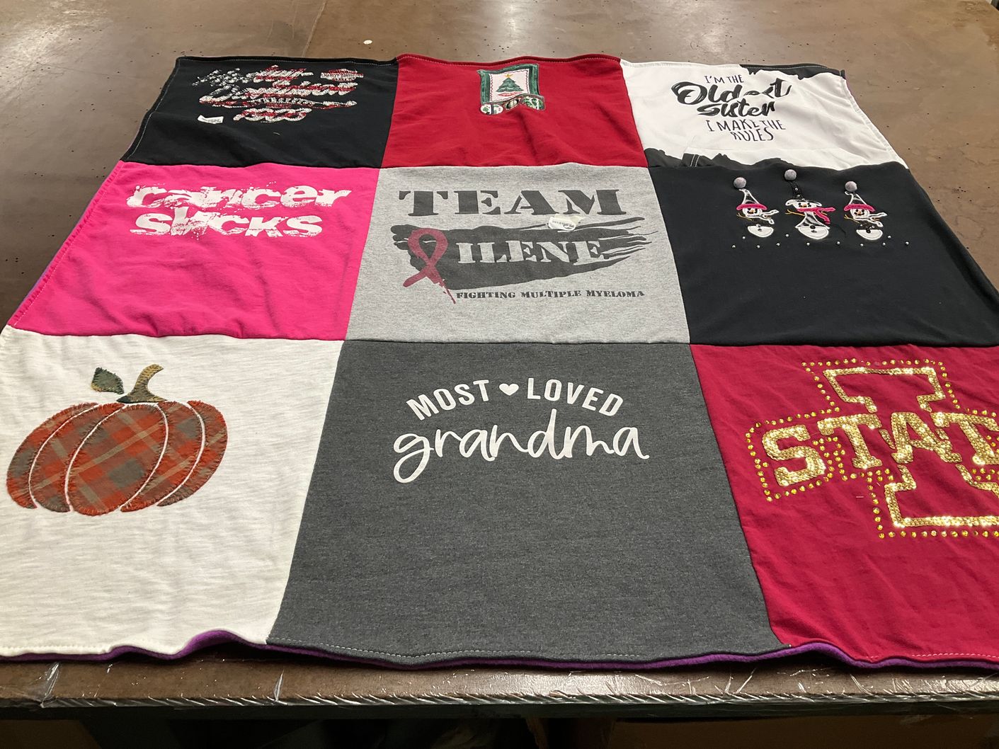 T-shirt quilt from iowa state university by Angie from IA