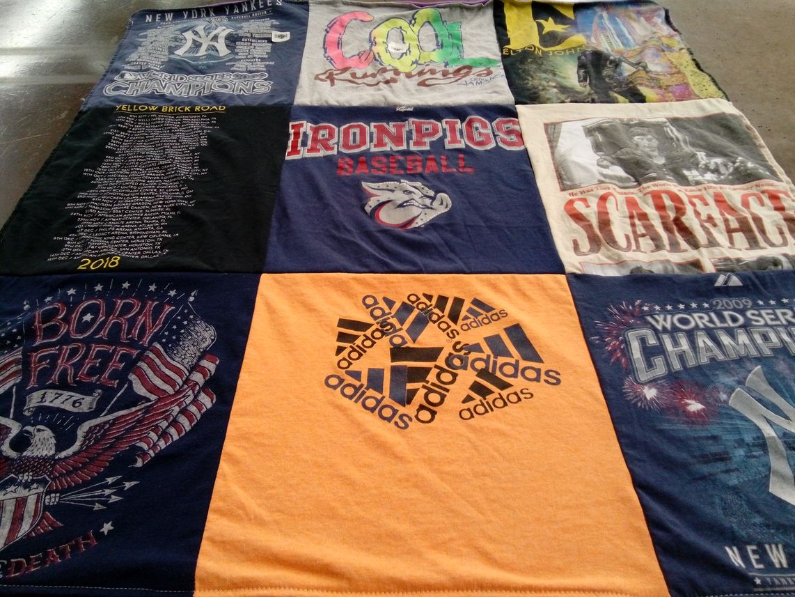 T-shirt quilt featuring new york yankees, ironpigs baseball by TERESA from PA
