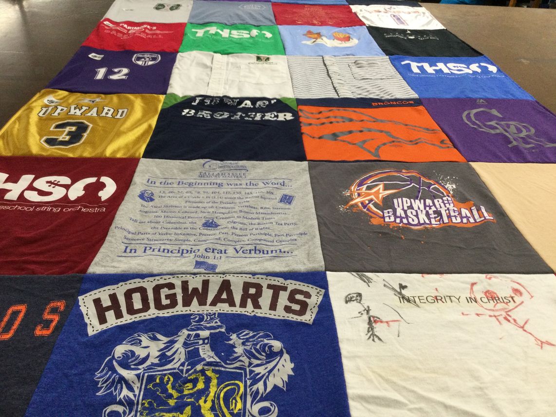 T-shirt quilt featuring upward basketball by April from FL