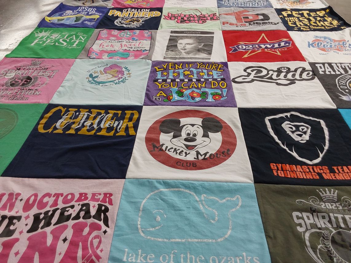 T-shirt quilt featuring o'fallon panthers by Julie from IL