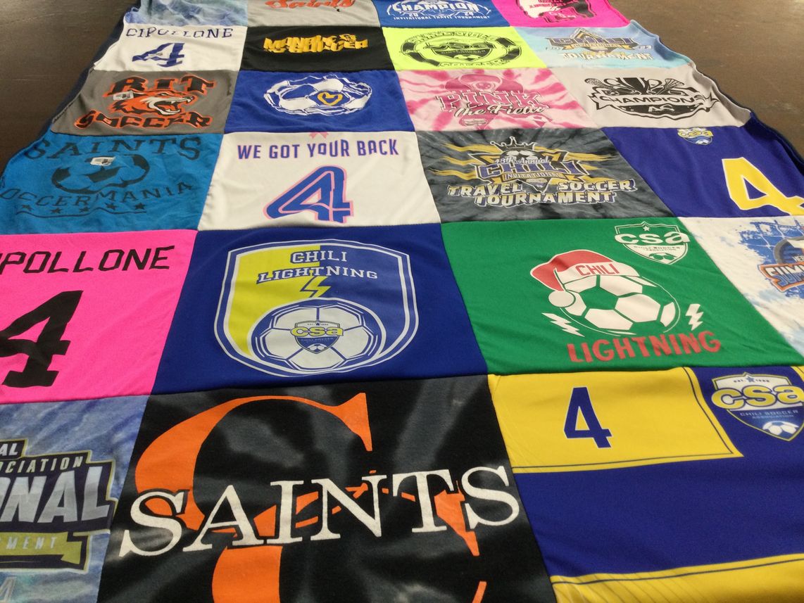 T-shirt quilt featuring chili lightning by Meghan from NY