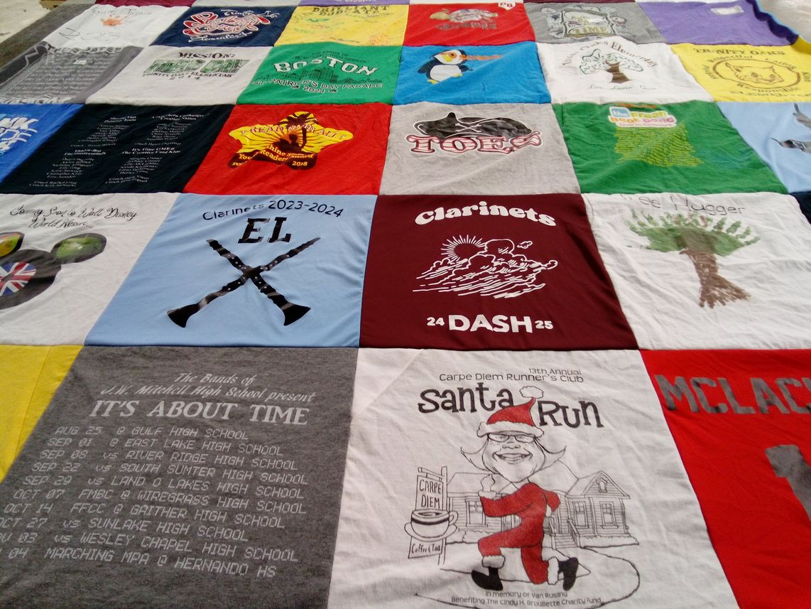 T-shirt quilt from j.w. mitchell high school by Jen from FL