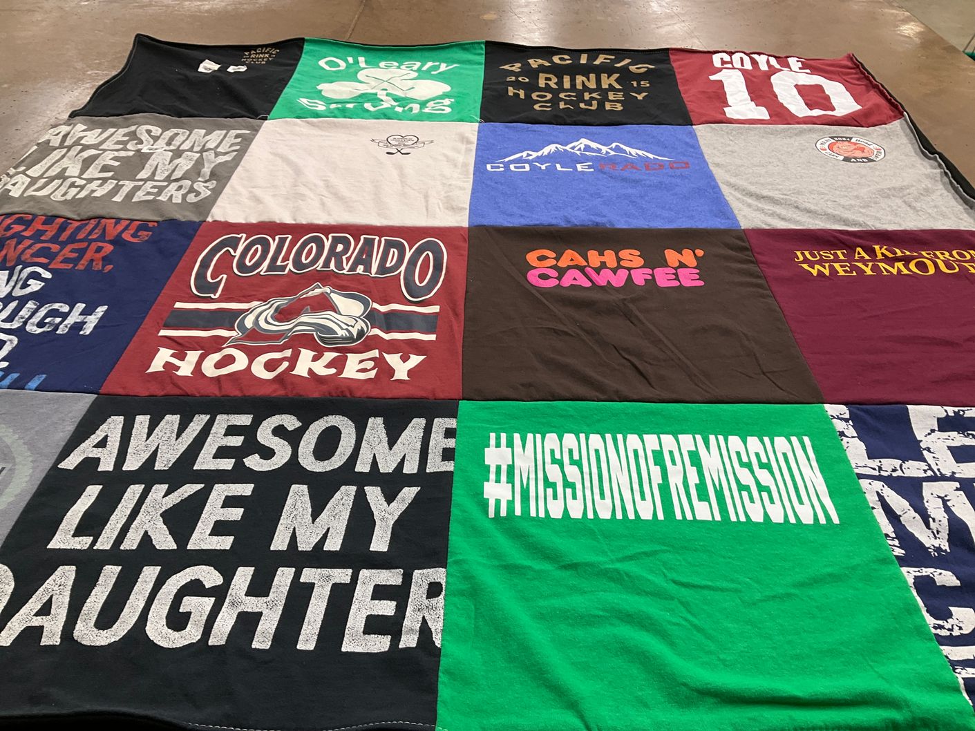 T-shirt quilt featuring colorado avalanche hockey team by Pamela from MA