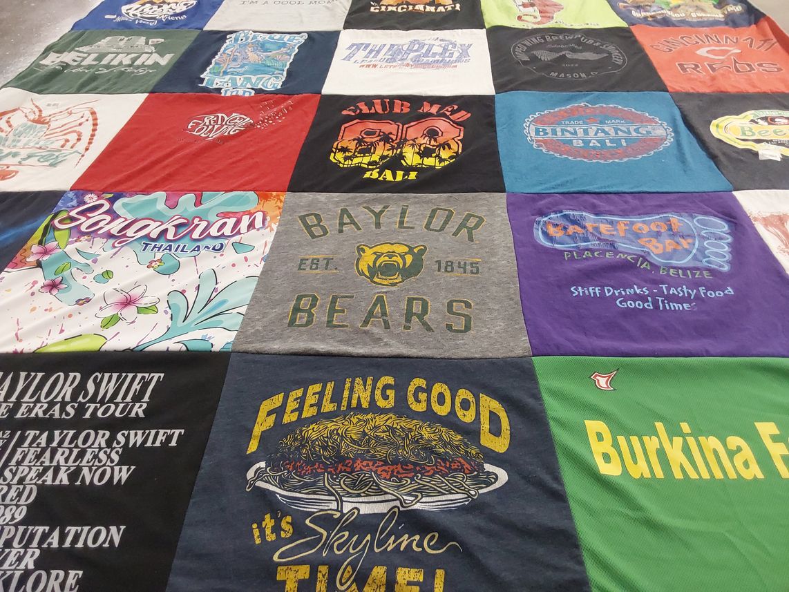 T-shirt quilt featuring baylor university bears by Sarah from AE
