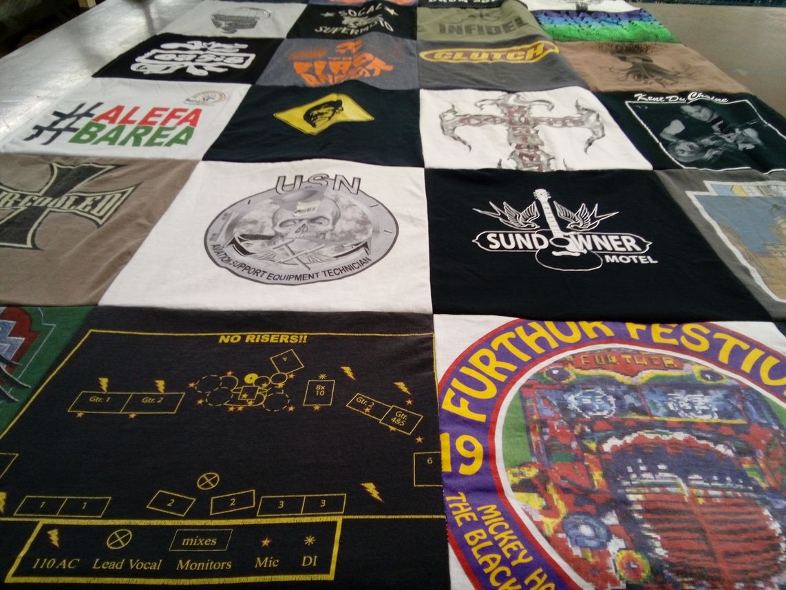 T-shirt quilt with music, festivals themes by Andrew from GA