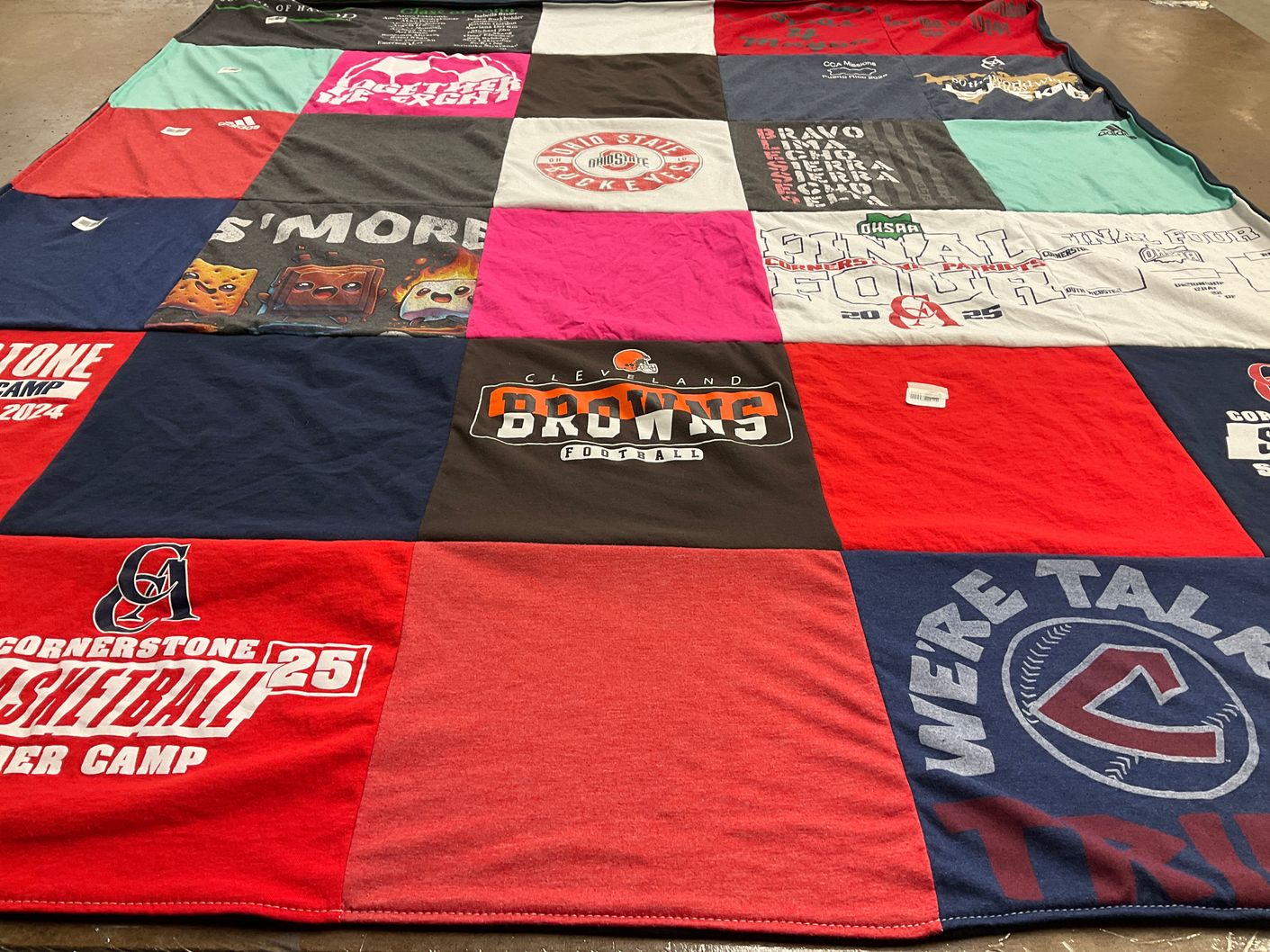 T-shirt quilt featuring cleveland browns football by Danielle from OH