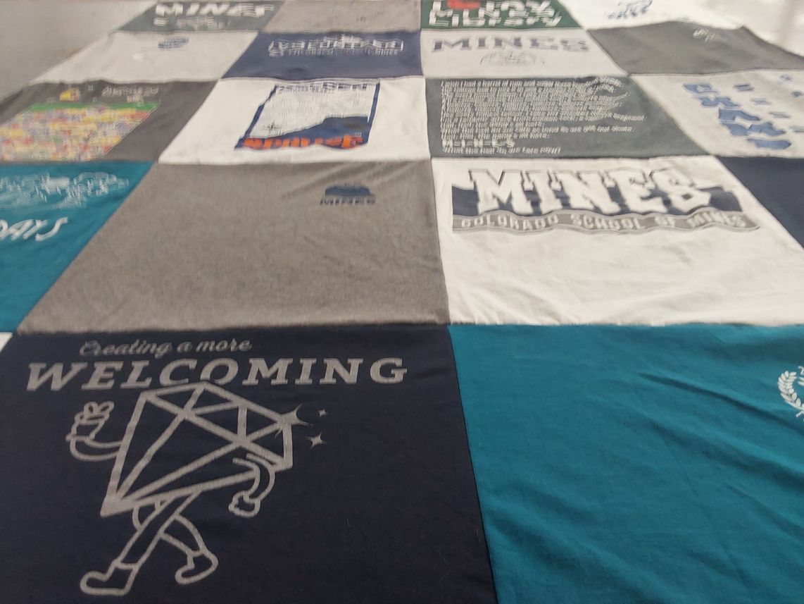 T-shirt quilt from colorado school of mines by Laura from CO