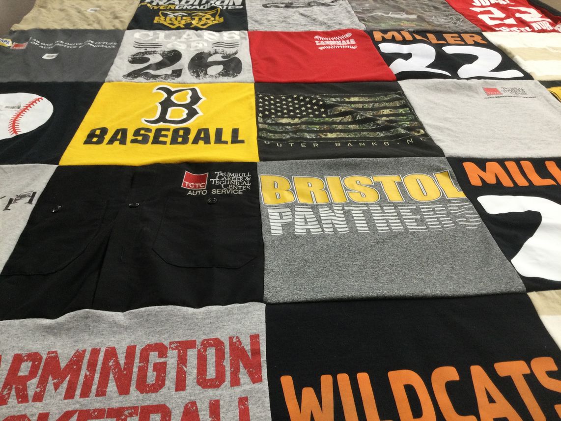 T-shirt quilt featuring bristol panthers, bristol high school by evelyn from OH