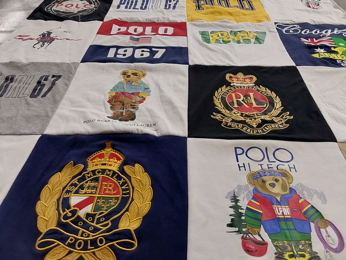 T-shirt quilt with fashion, outdoor themes by lawrence from NJ