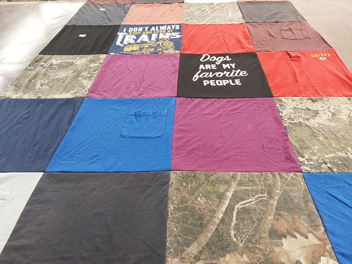 T-shirt quilt featuring kansas city chiefs by Carissa from MO