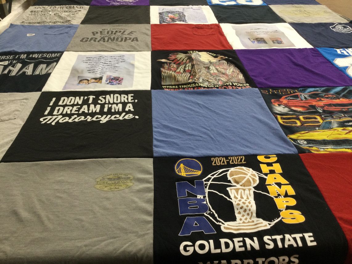 T-shirt quilt featuring golden state warriors by Larry from GA