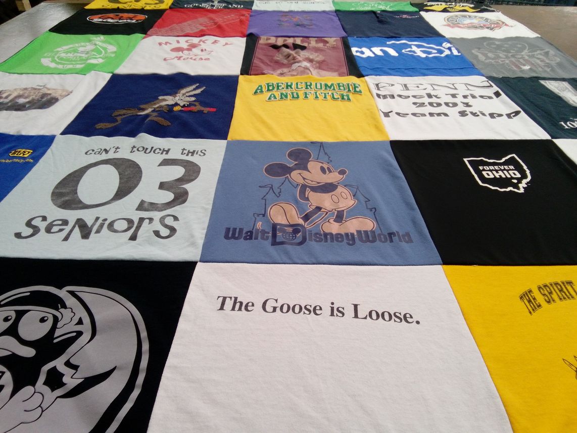 T-shirt quilt with disney, graduation themes by Ryan from OH