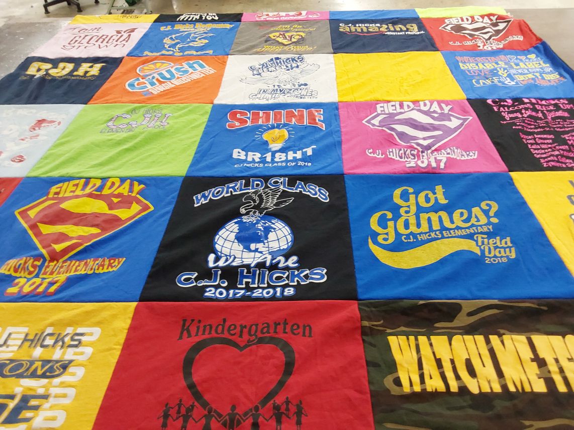 T-shirt quilt from c.j. hicks elementary by Yolanda from GA