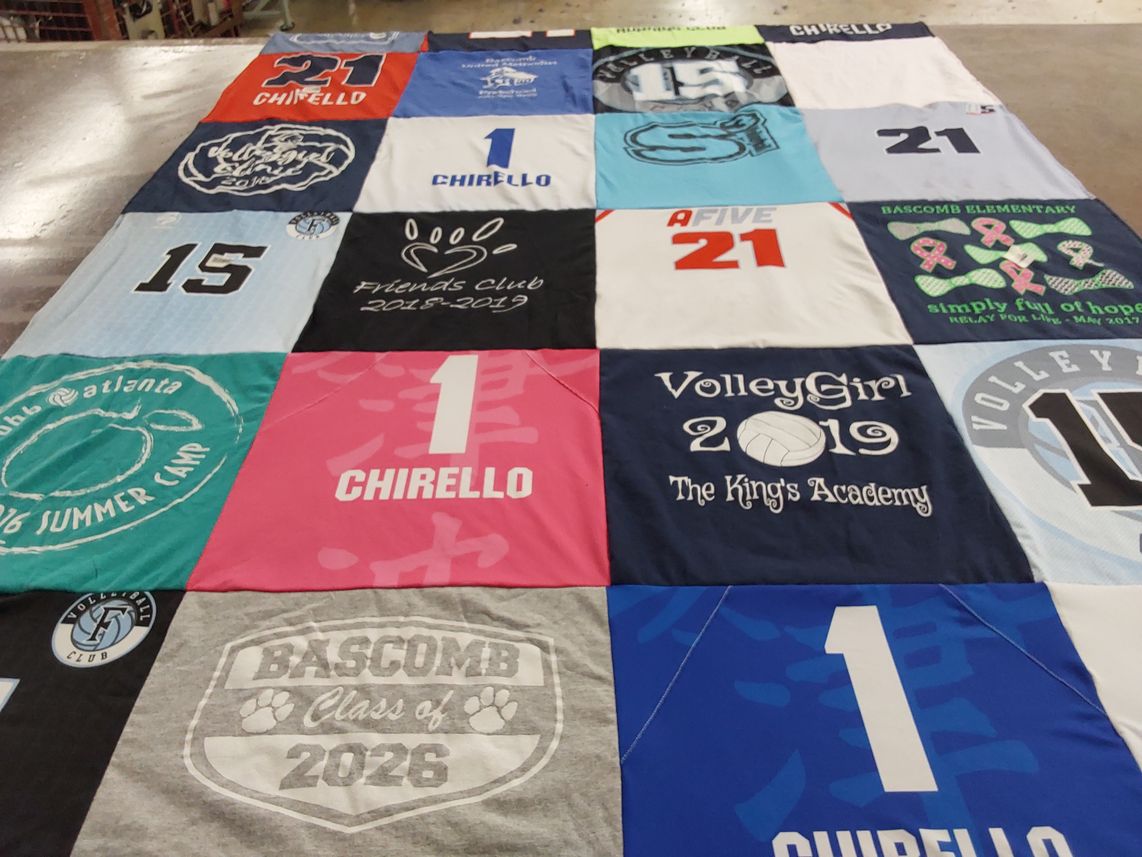 T-shirt quilt from the king's academy, bascomb elementary by Angela from GA