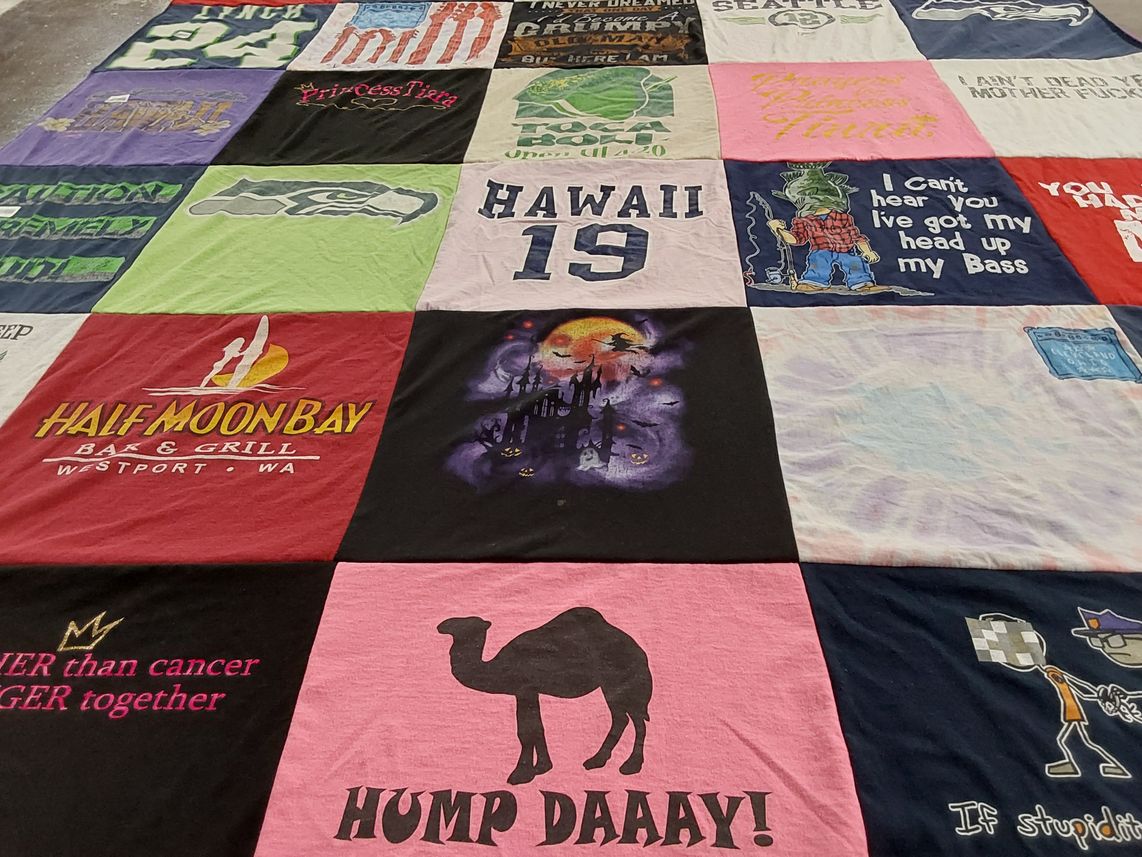 T-shirt quilt featuring seattle seahawks by Sherrie from WA