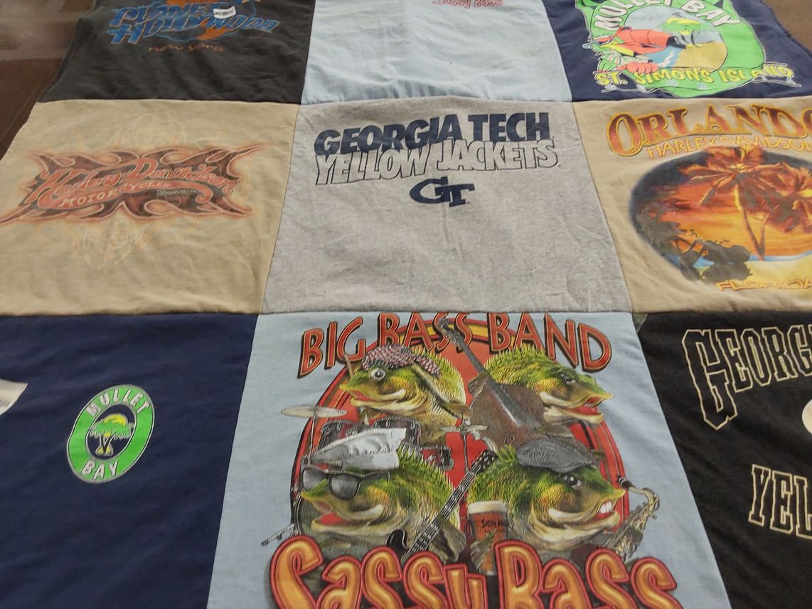 T-shirt quilt featuring georgia tech yellow jackets by Catherine from GA