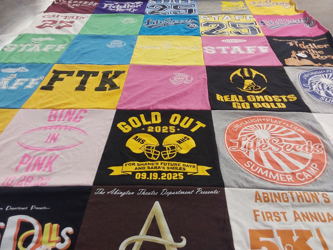 T-shirt quilt from abingdon high school, middle high school by Maureen from PA