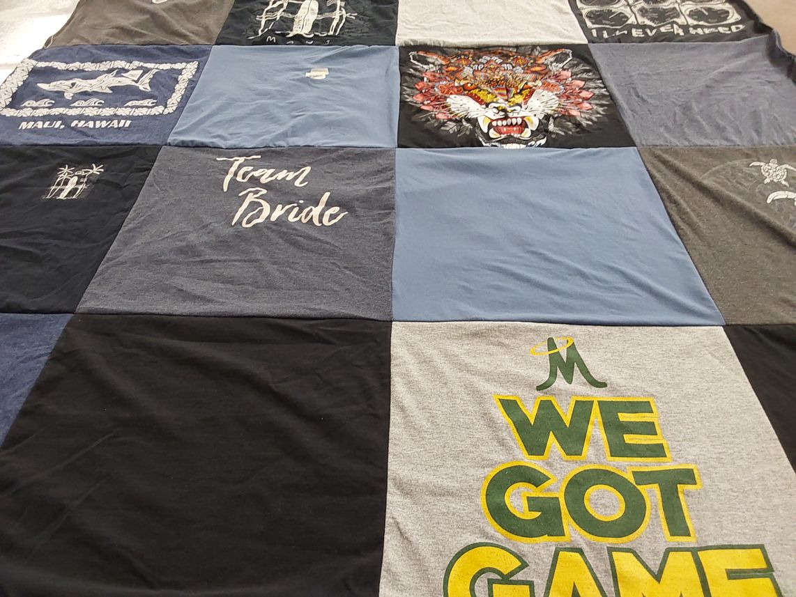 T-shirt quilt with wedding, travel themes by DEEPAK from CA